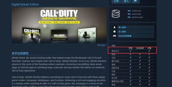 自带简体中文版《使命召唤13》上架Steam